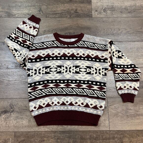 Expressions Granny Cottagecore Nordic Print Grandpa Sweater Pullover Men's Large - Picture 1 of 6